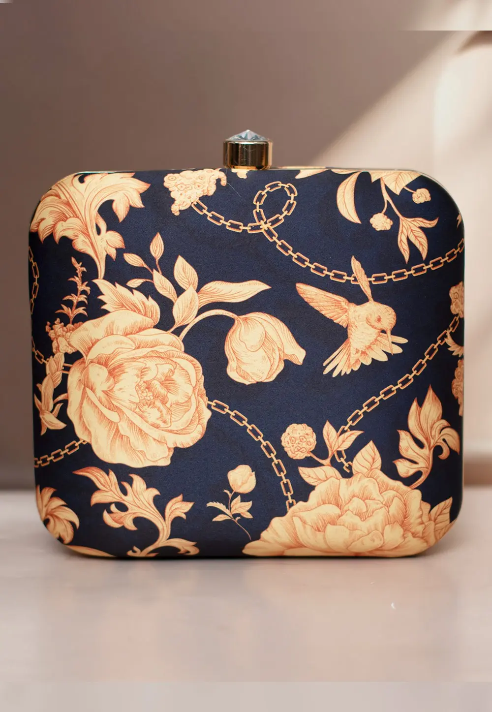 Blue Art Silk Clutch 298737