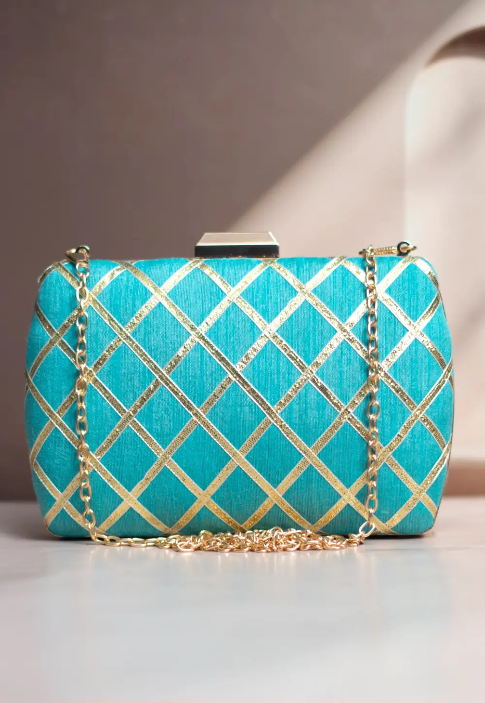 Blue Art Silk Clutch 299588