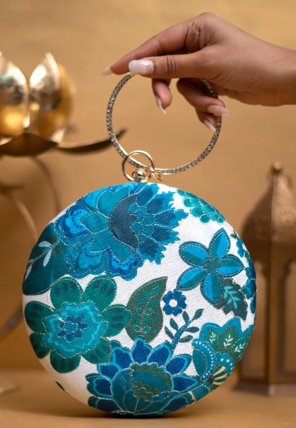 Blue Art Silk Clutch 299786