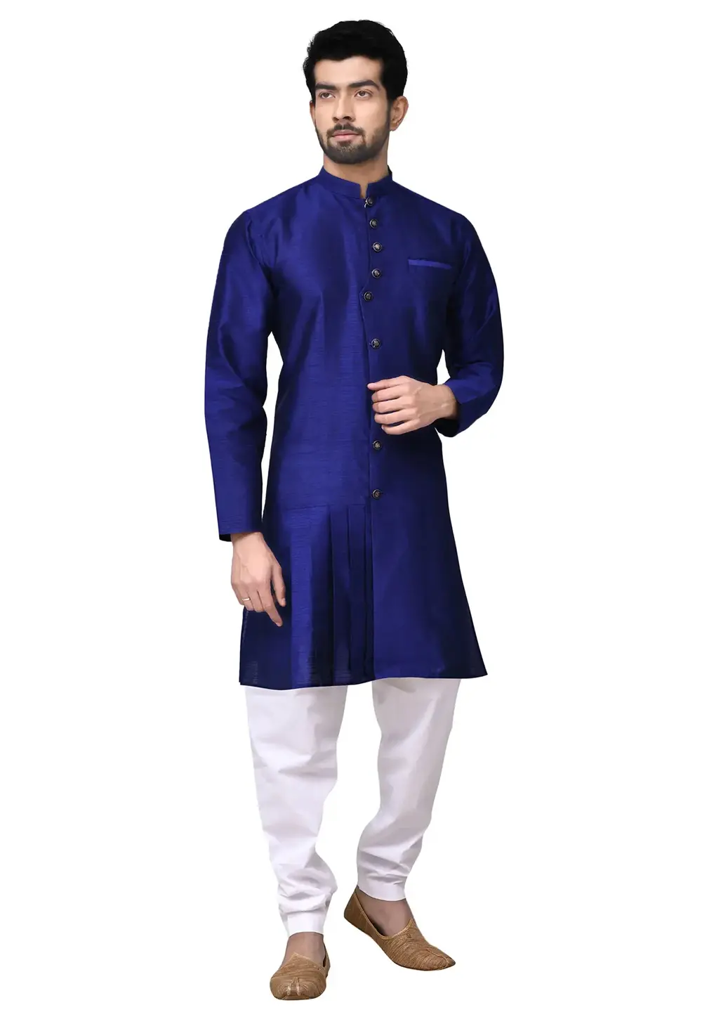 Blue Art Silk Kurta Pajama 300714