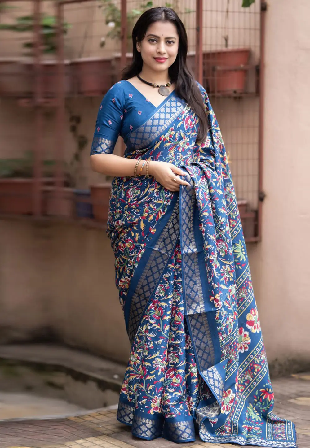 Blue Art Silk Saree With Blouse 303145