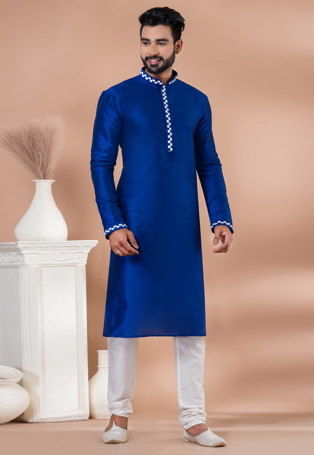 Blue Banarasi Kurta Pajama 282575