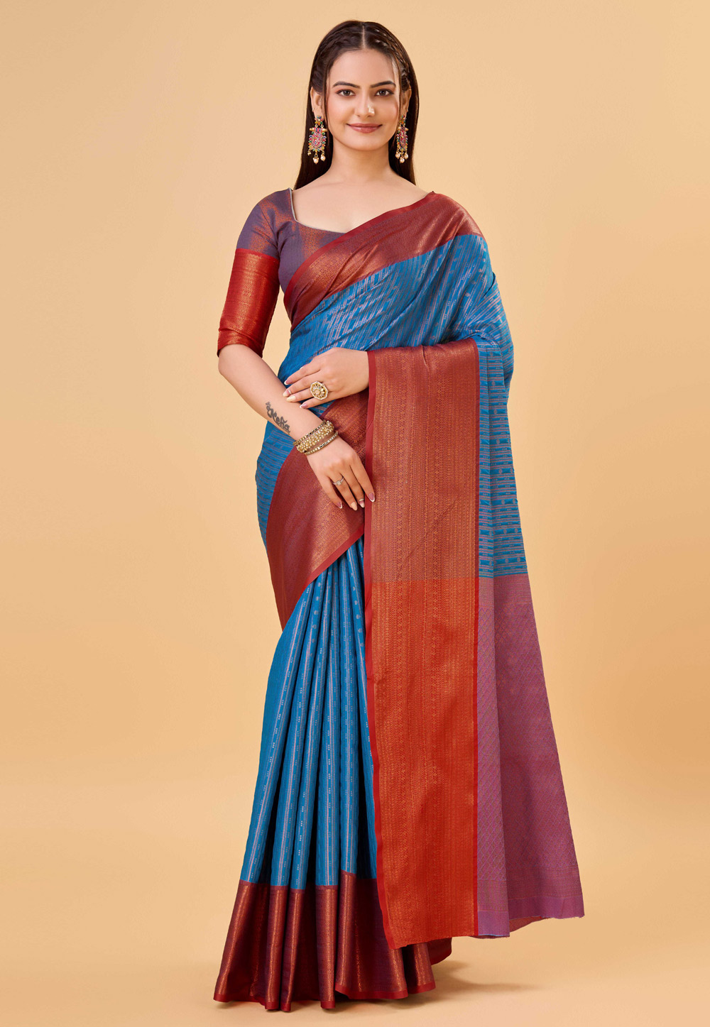 Blue Banarasi Silk Saree 284254