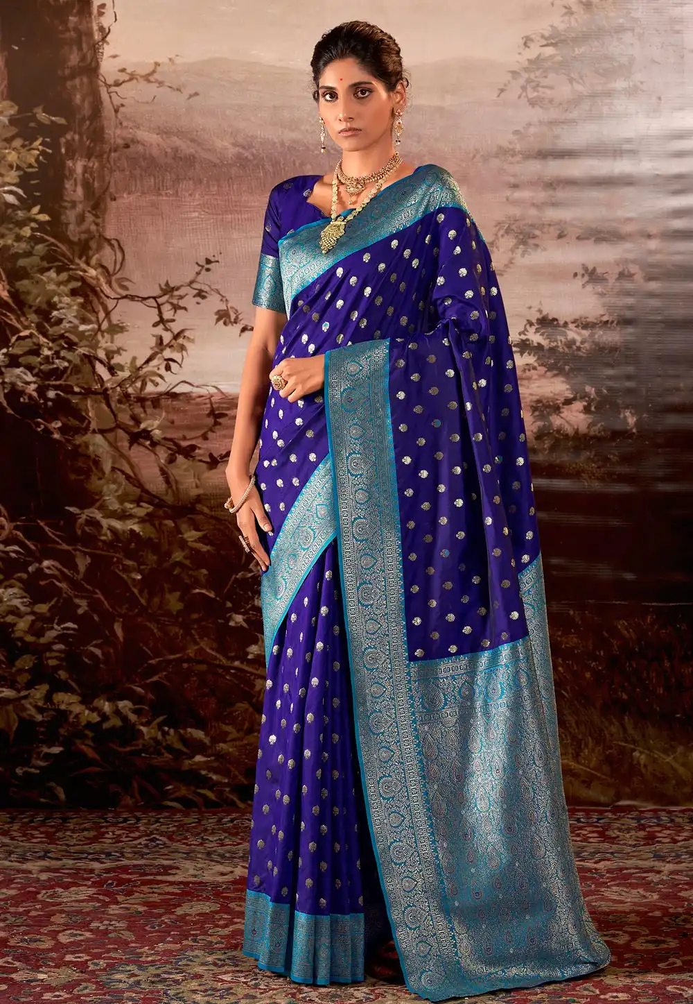 Blue Banarasi Silk Saree 290372