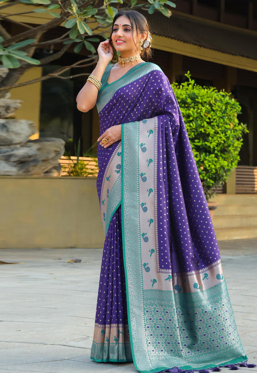 Blue Banarasi Silk Saree 278979