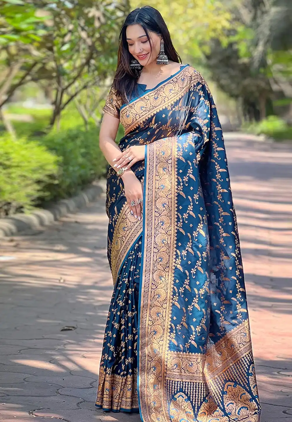 Blue Banarasi Silk Saree 294128