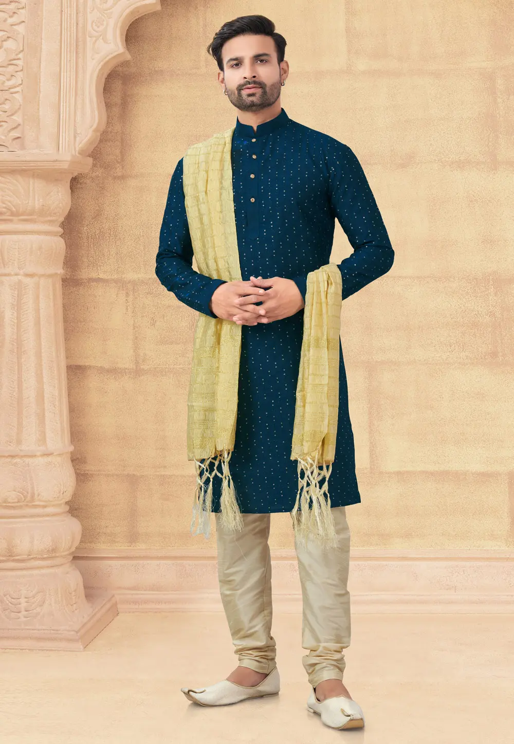 Blue Banglori Silk Kurta Pajama 296898