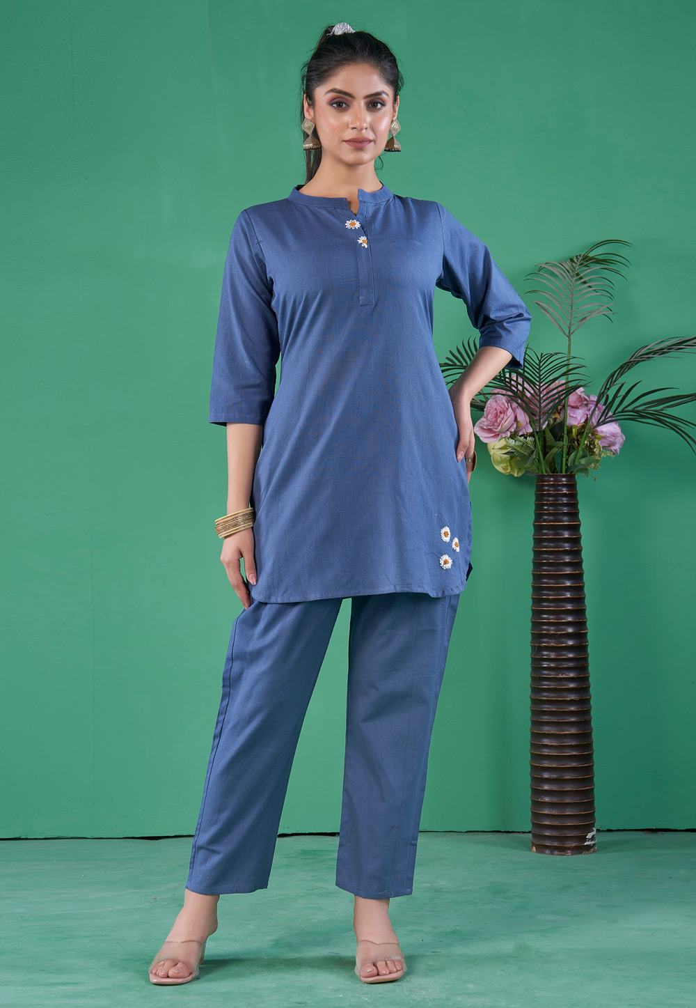 Blue Cotton Co-Ords Set 287111