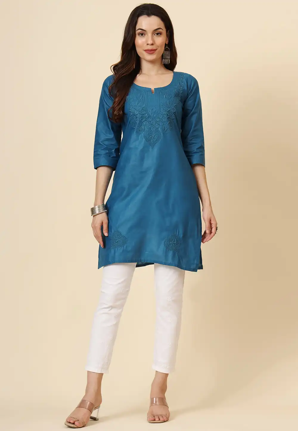 Blue Cotton Kurti 294224