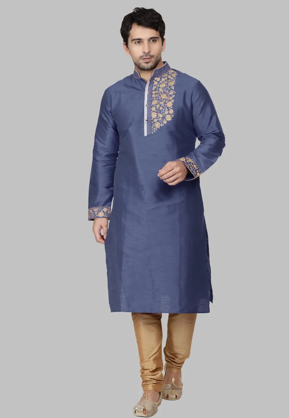 Blue Dupion Silk Kurta Pajama 298138