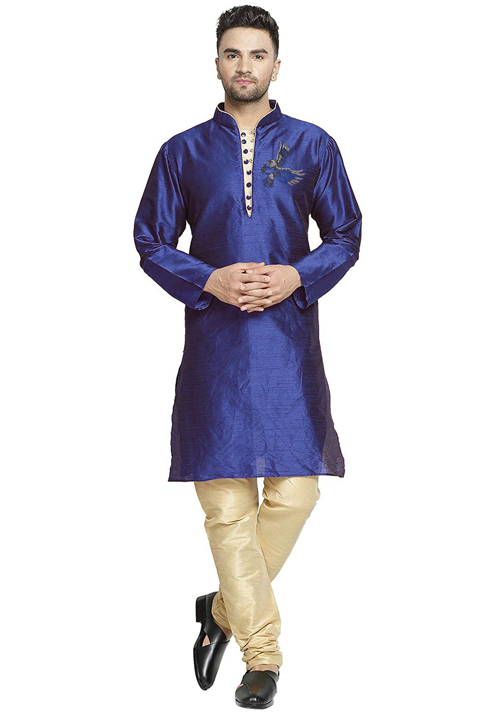 Blue Dupion Silk Kurta Pajama 304865