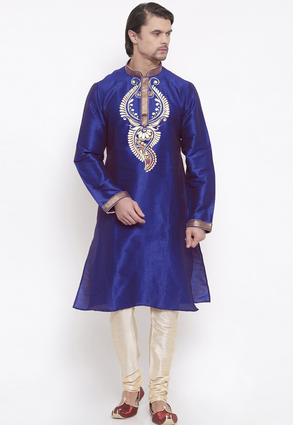 Blue Dupion Silk Kurta Pajama 305151