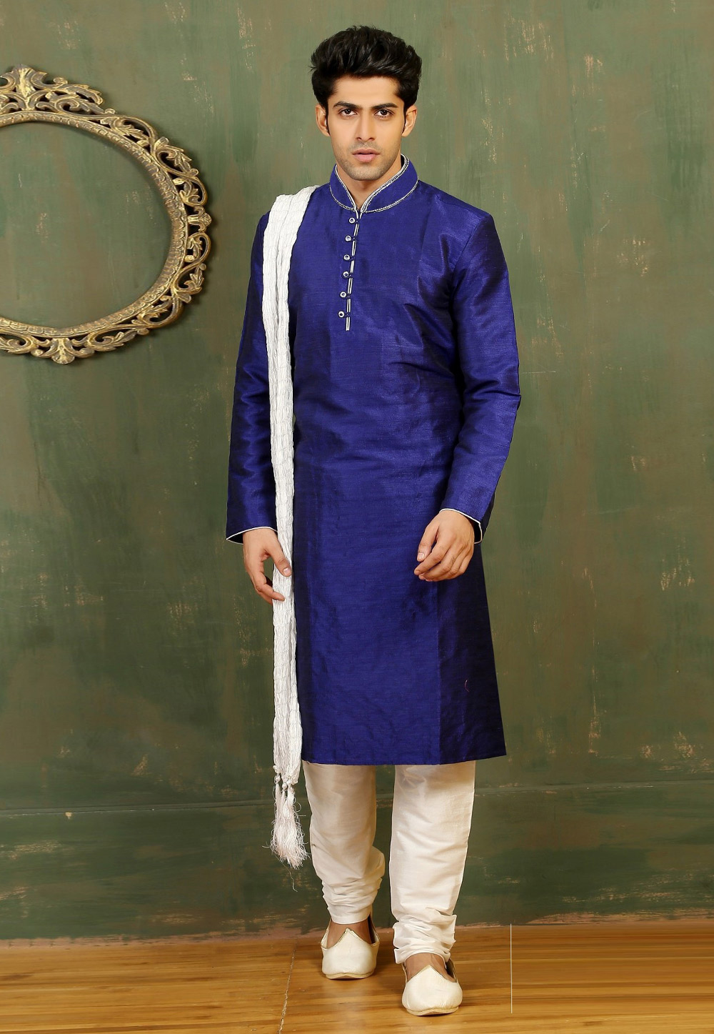 Blue Dupion Silk Kurta Pajama 310788