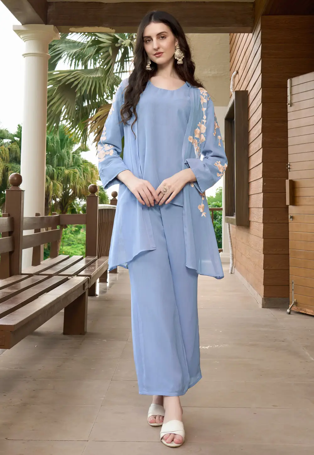 Blue Georgette Co-Ords Set 296763