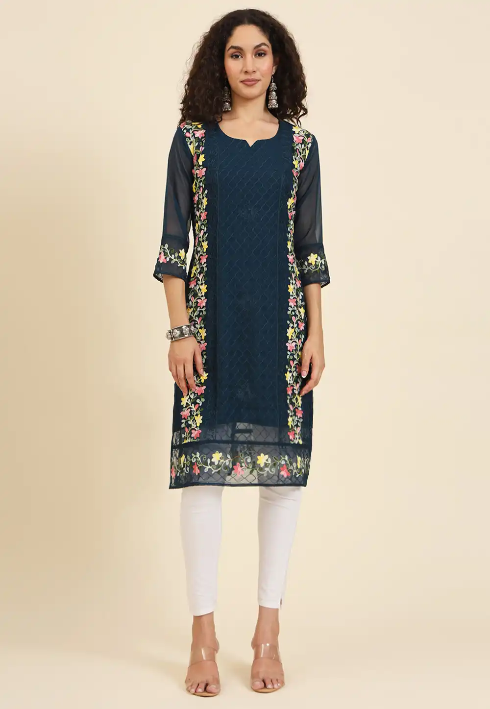 Blue Georgette Kurti 293016