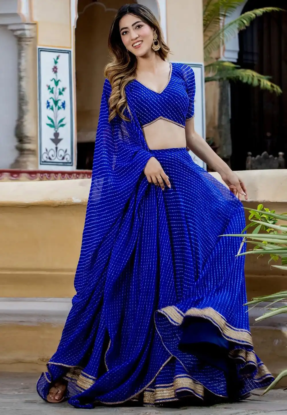 Blue Georgette Lehenga Choli 294202