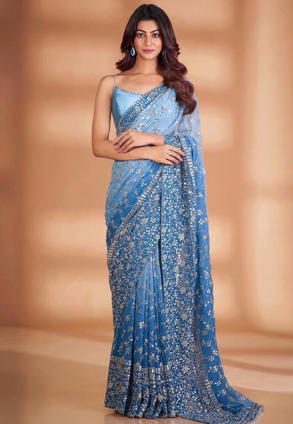 Blue Georgette Saree With Blouse 286184