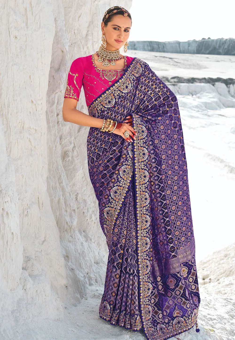 Blue Georgette Saree With Blouse 297565