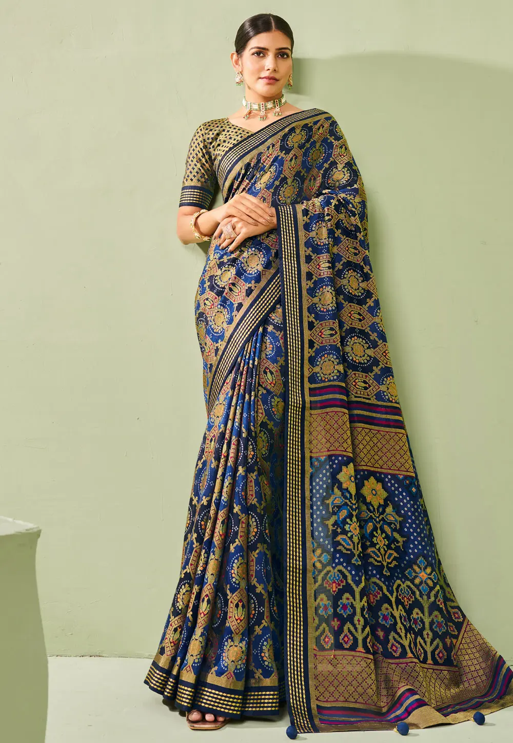 Blue Georgette Saree With Blouse 302838