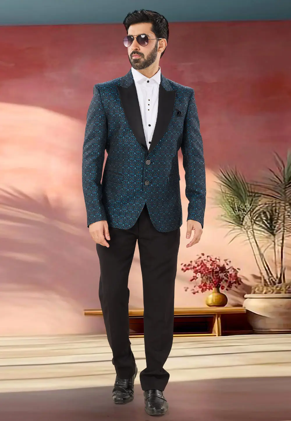 Blue Jacquard Tuxedos Suit 302175