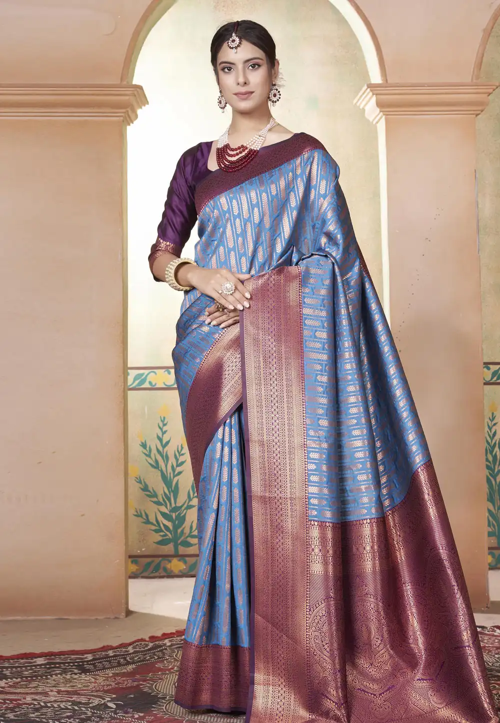 Blue Kanjivaram Silk Saree 288185