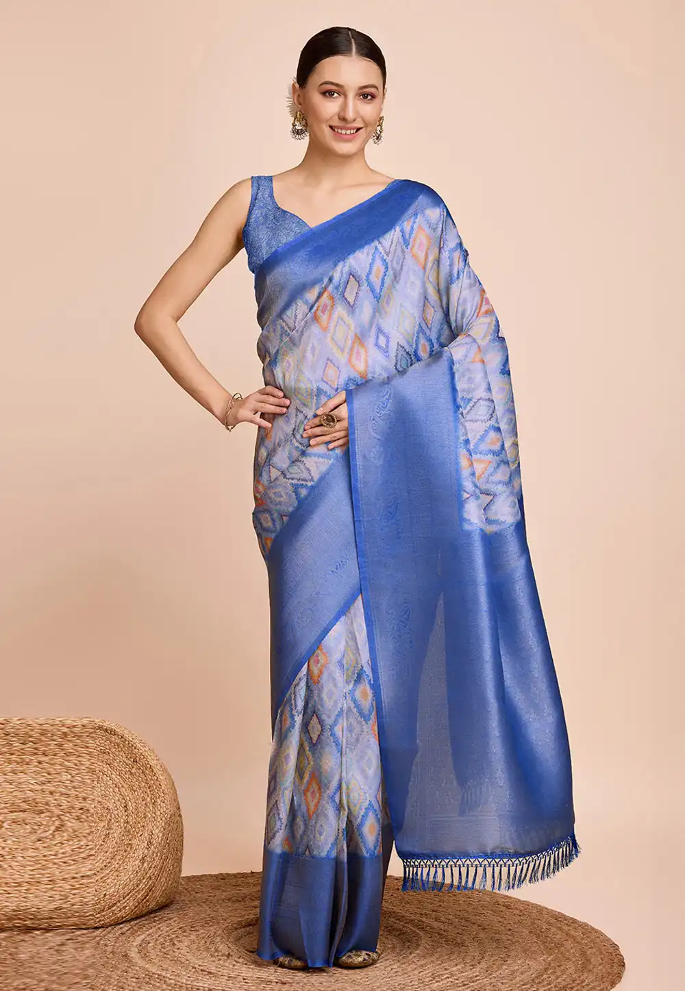 Blue Kanjivaram Silk Saree With Blouse 289671