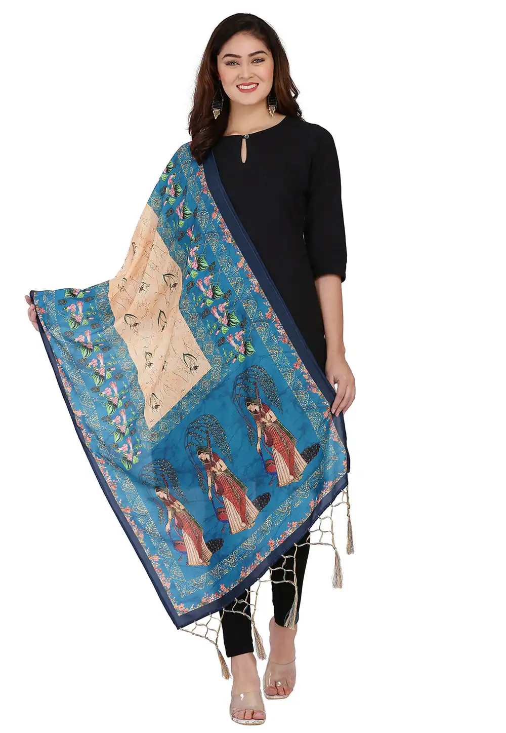 Blue Muslin Dupatta 292365