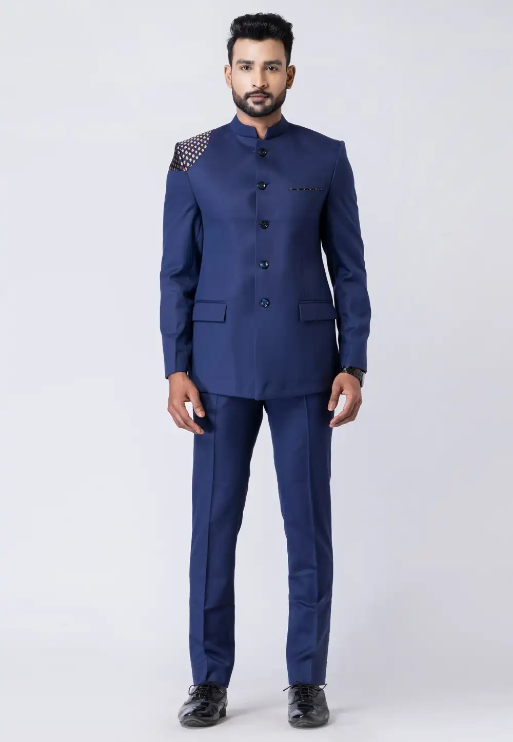 Blue Polyester Jodhpuri Suit 295099