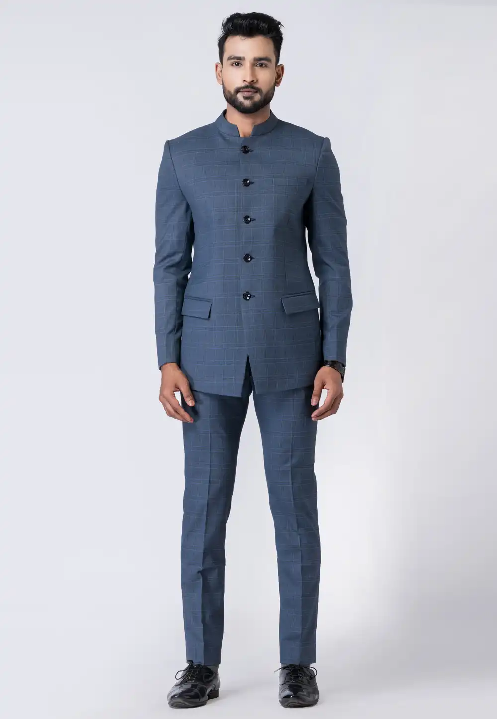 Blue Polyester Jodhpuri Suit 295100