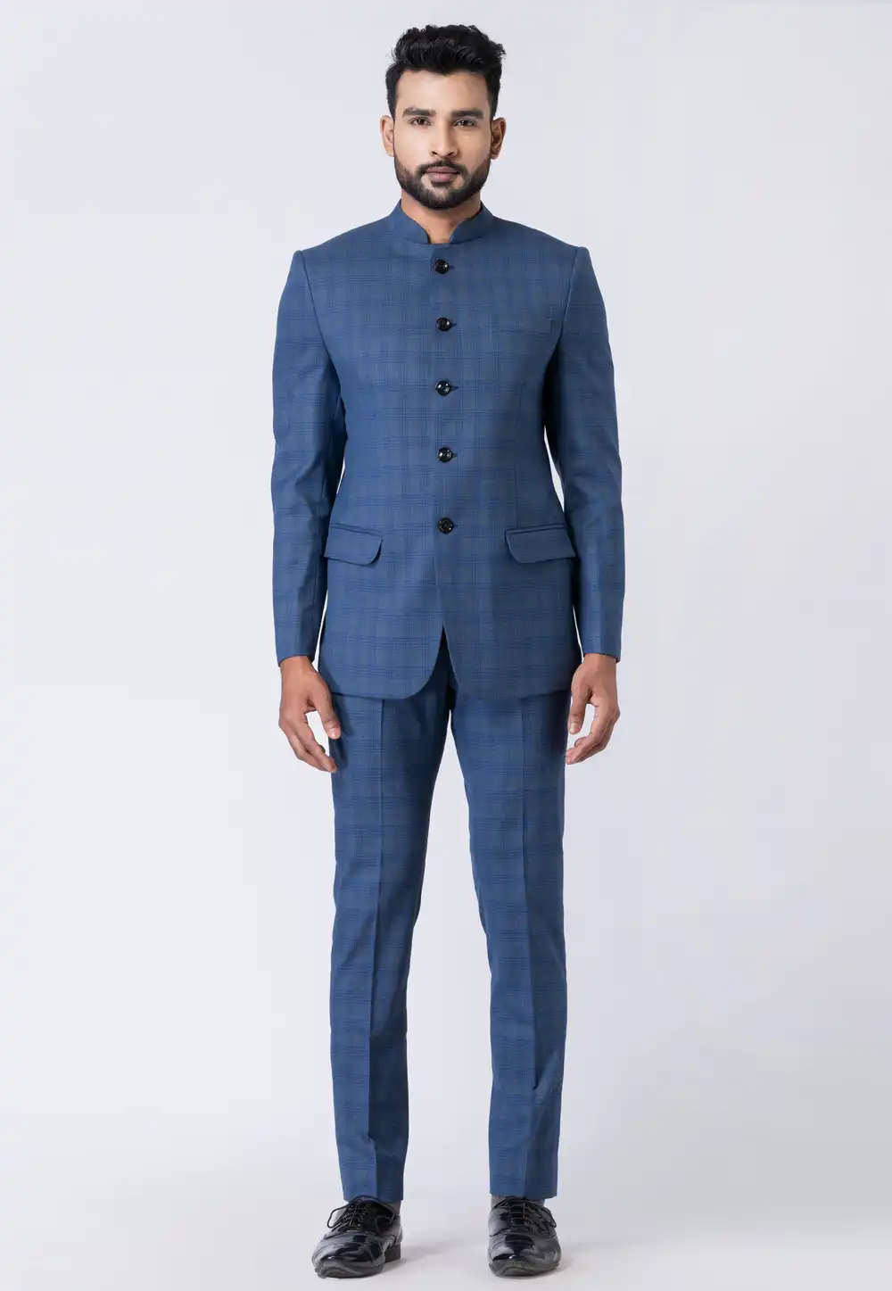 Blue Polyester Jodhpuri Suit 295105