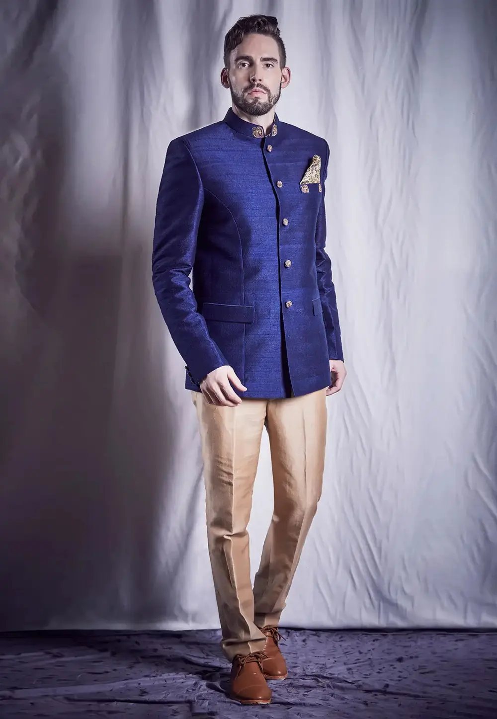 Blue Rayon Jodhpuri Suit 300034