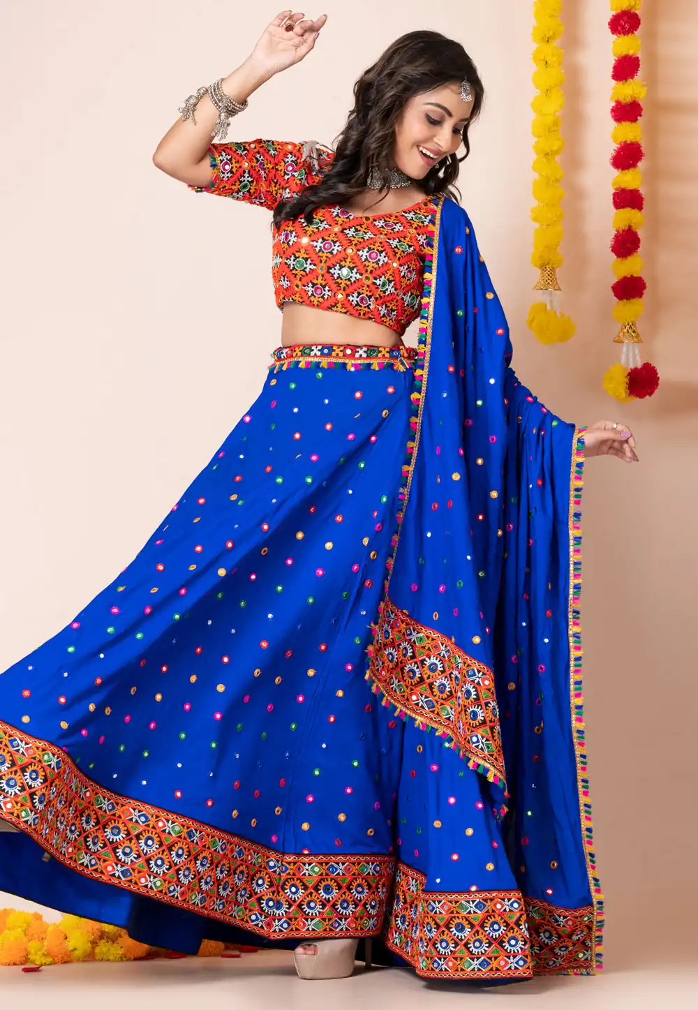 Blue Rayon Navratri Chaniya Choli 292600