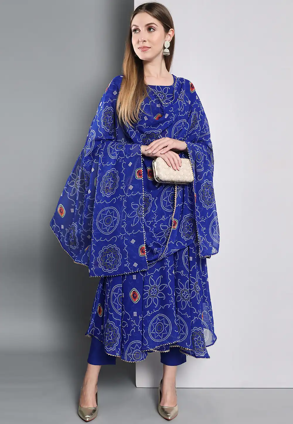 Blue Rayon Readymade Pakistani Suit 288761