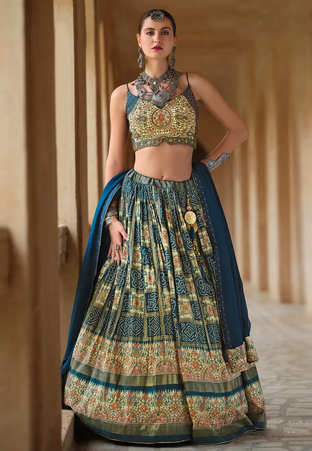 Blue Silk A Line Lehenga Choli 302561