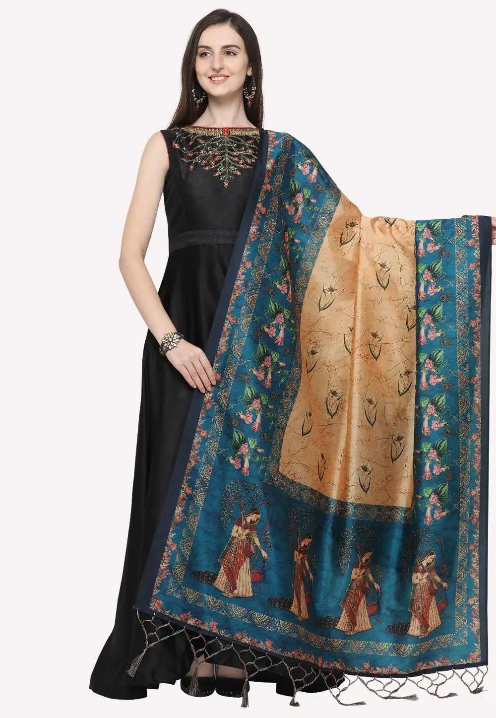 Blue Silk Dupatta 296495