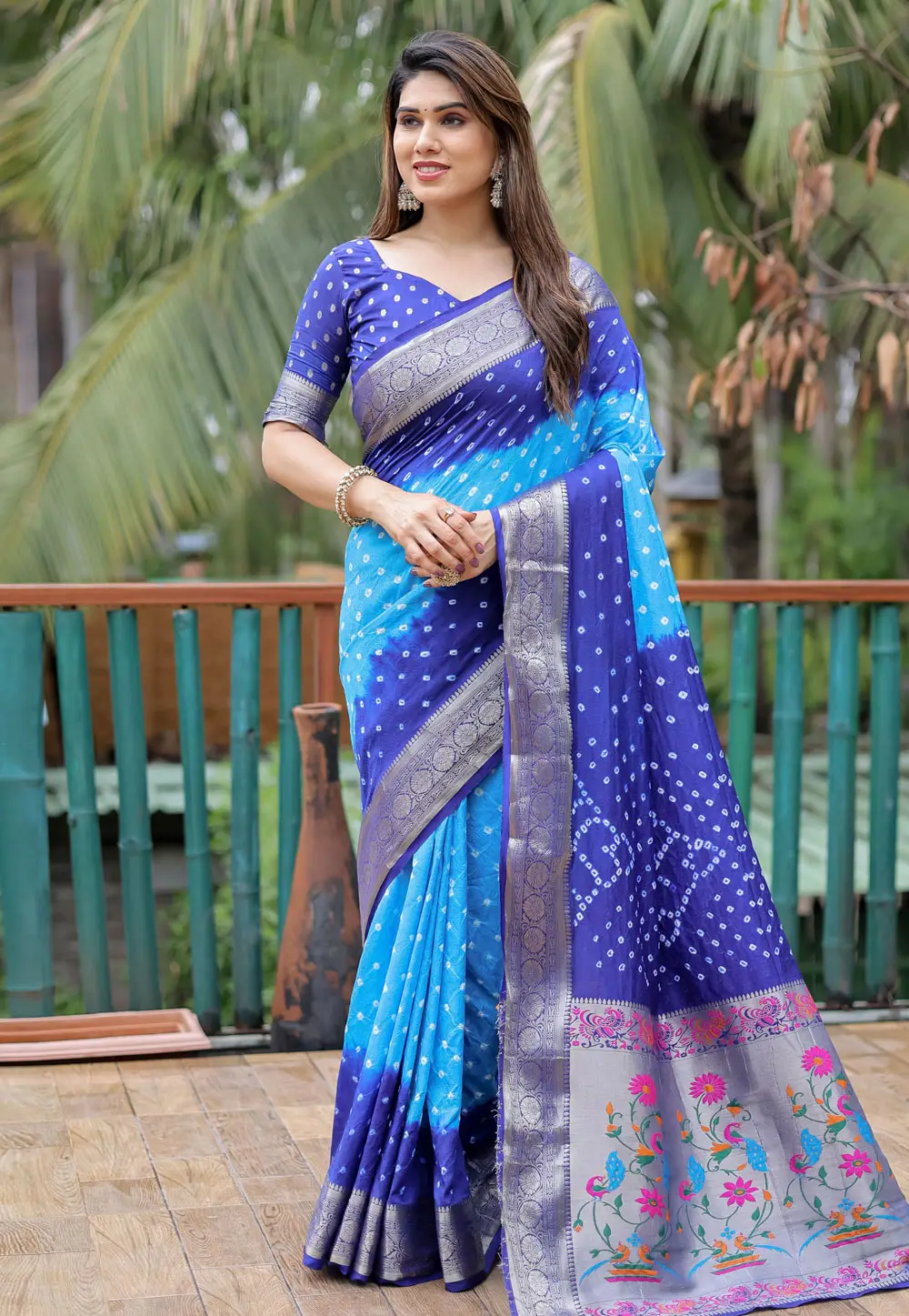 Blue Silk Half N Half Saree 295910