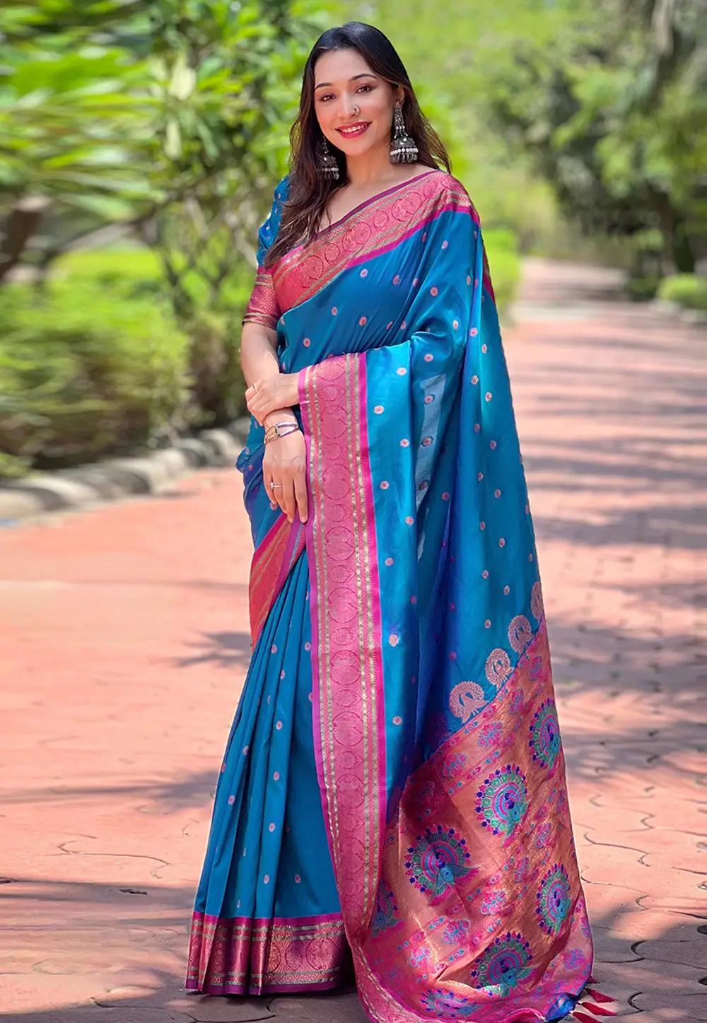 Blue Silk Paithani Saree 295678