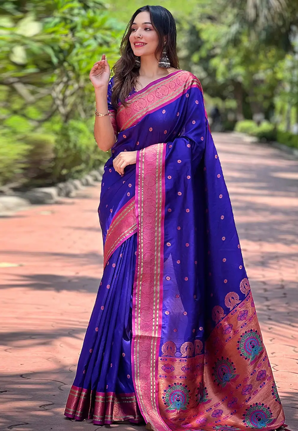 Blue Silk Paithani Saree 295680