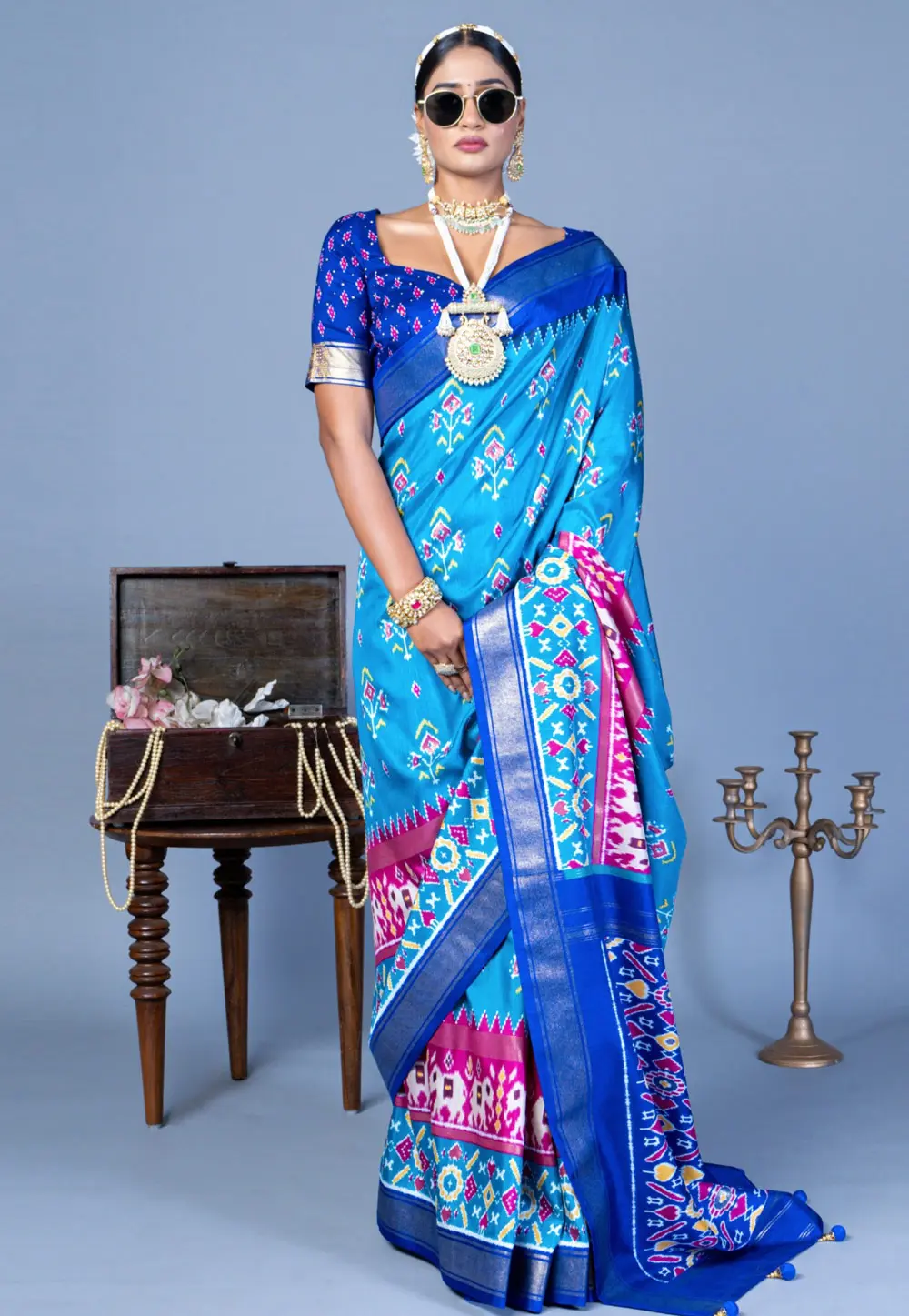 Blue Silk Saree With Blouse 303452