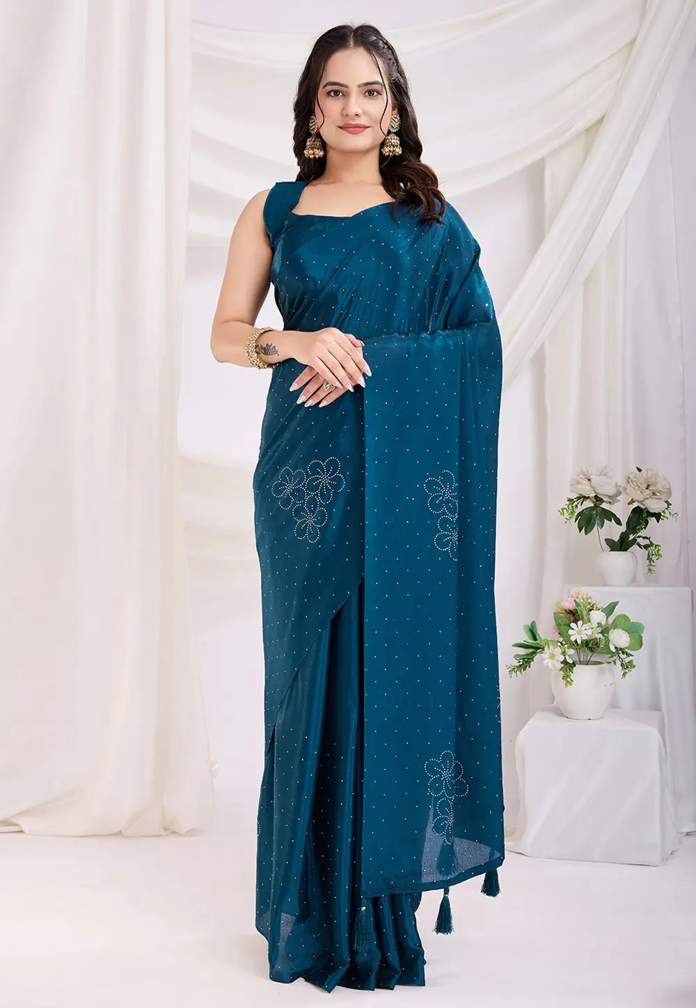 Blue Silk Saree With Blouse 303940