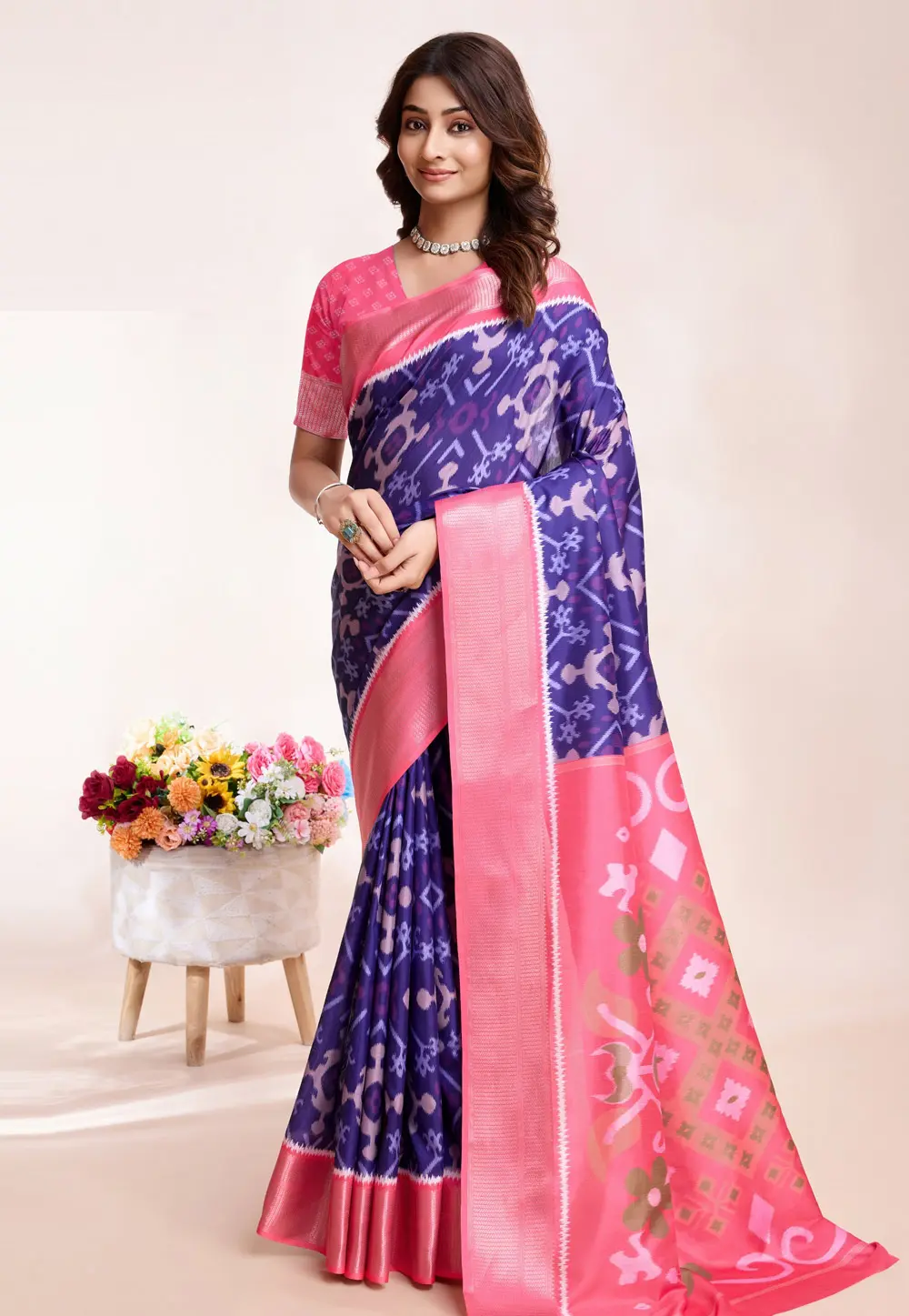 Blue Silk Saree With Blouse 299069