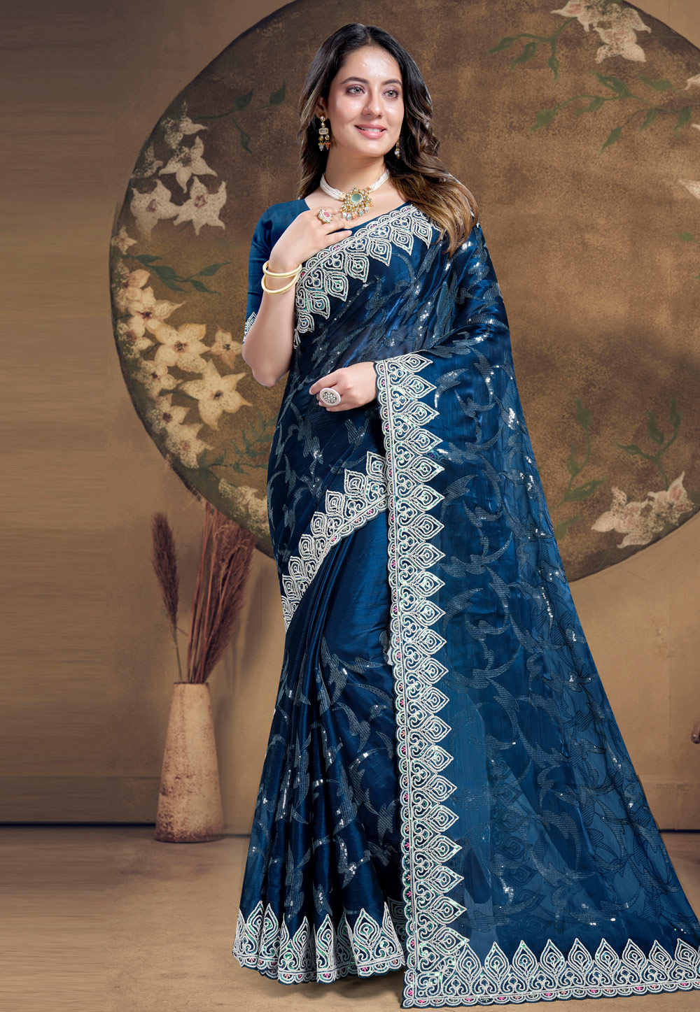 Blue Silk Saree With Blouse 285620