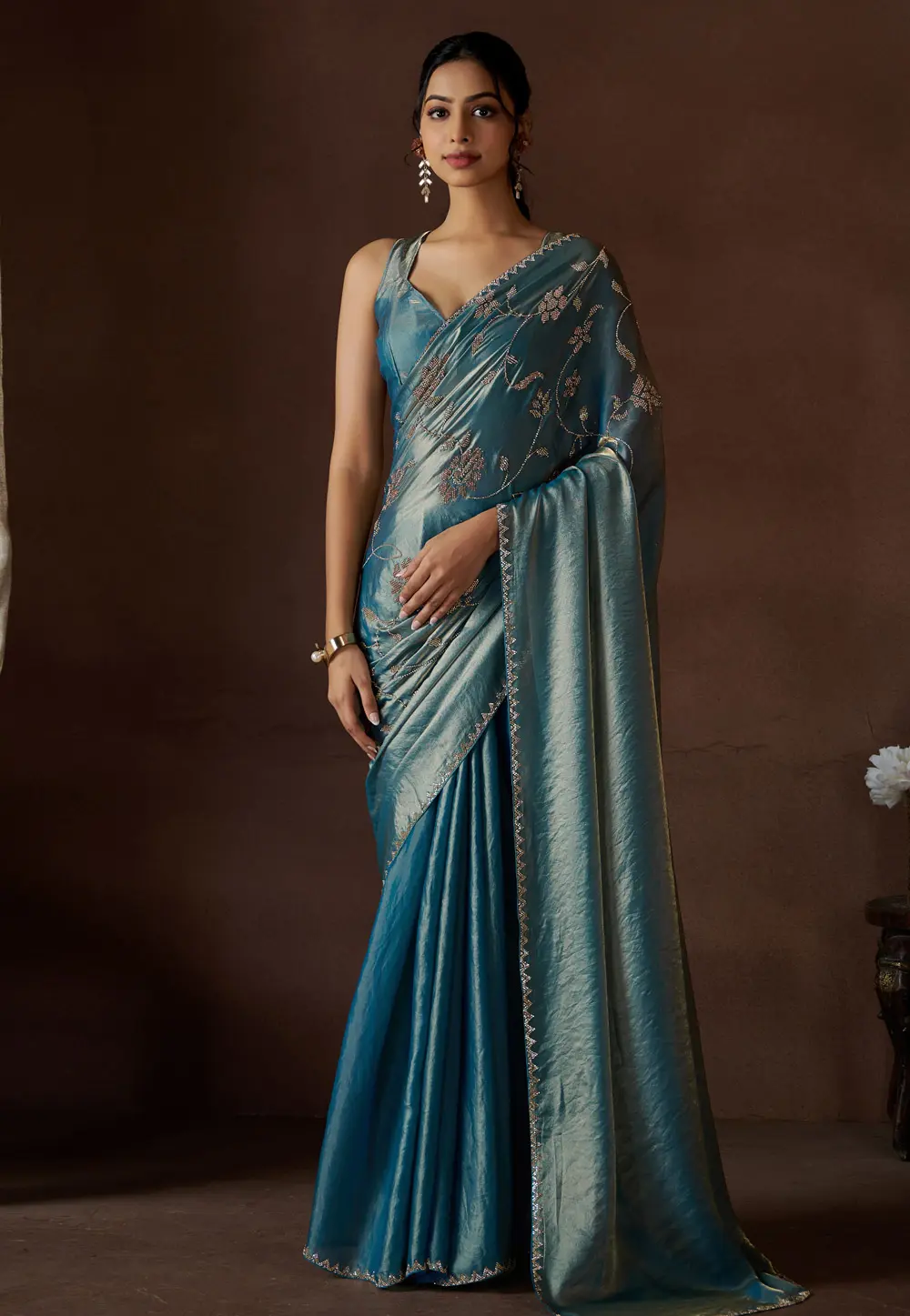 Blue Silk Saree With Blouse 301226