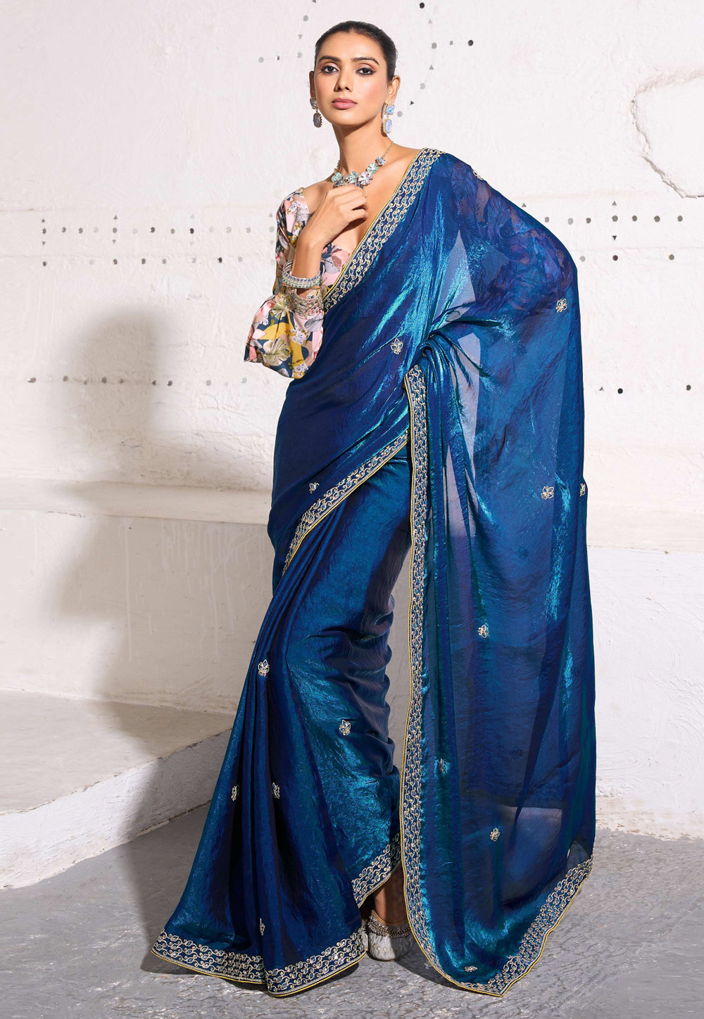Blue Silk Saree With Blouse 310284