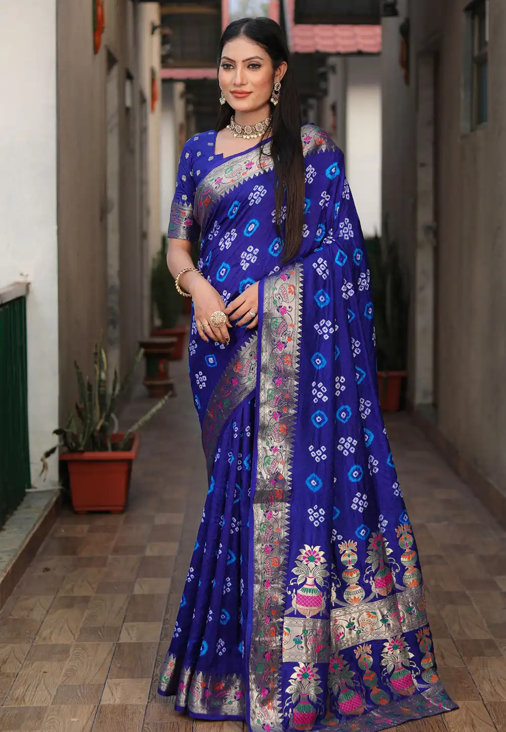 Blue Silk Saree With Blouse 290623