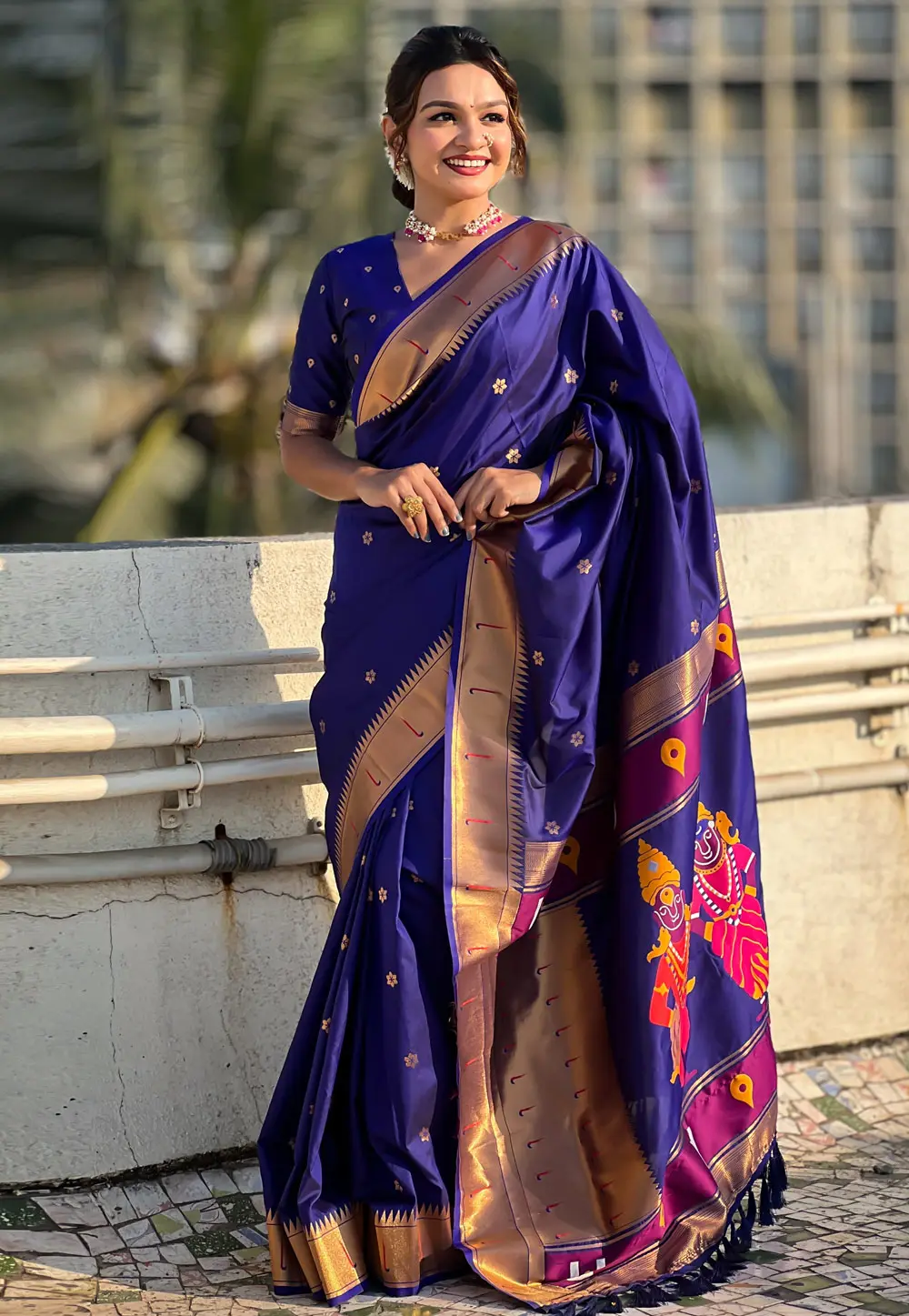 Blue Silk Saree With Blouse 302247