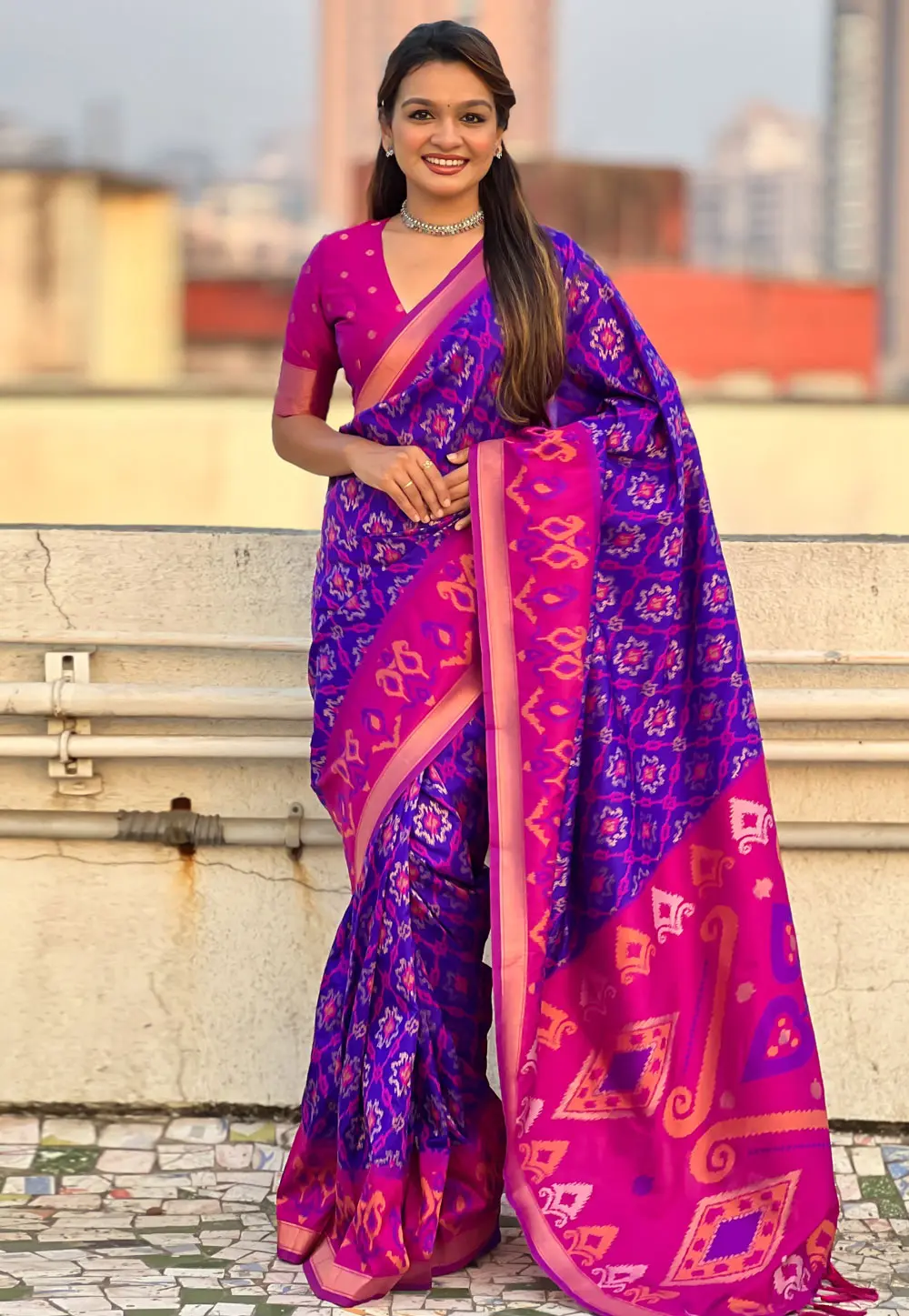 Blue Silk Saree With Blouse 303923