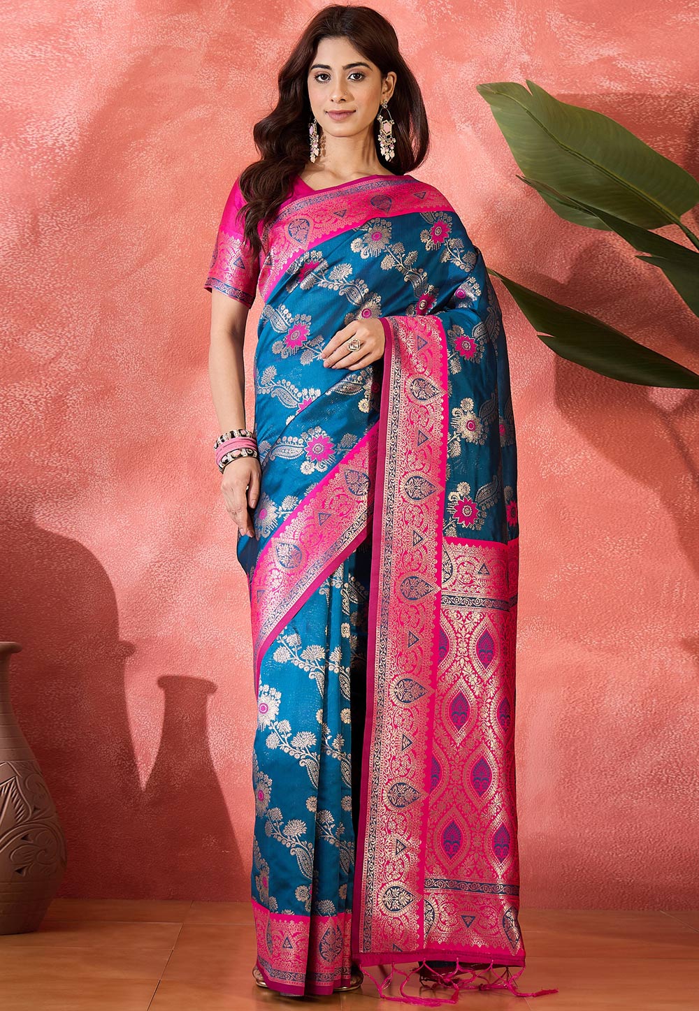Blue Silk Saree With Blouse 310696