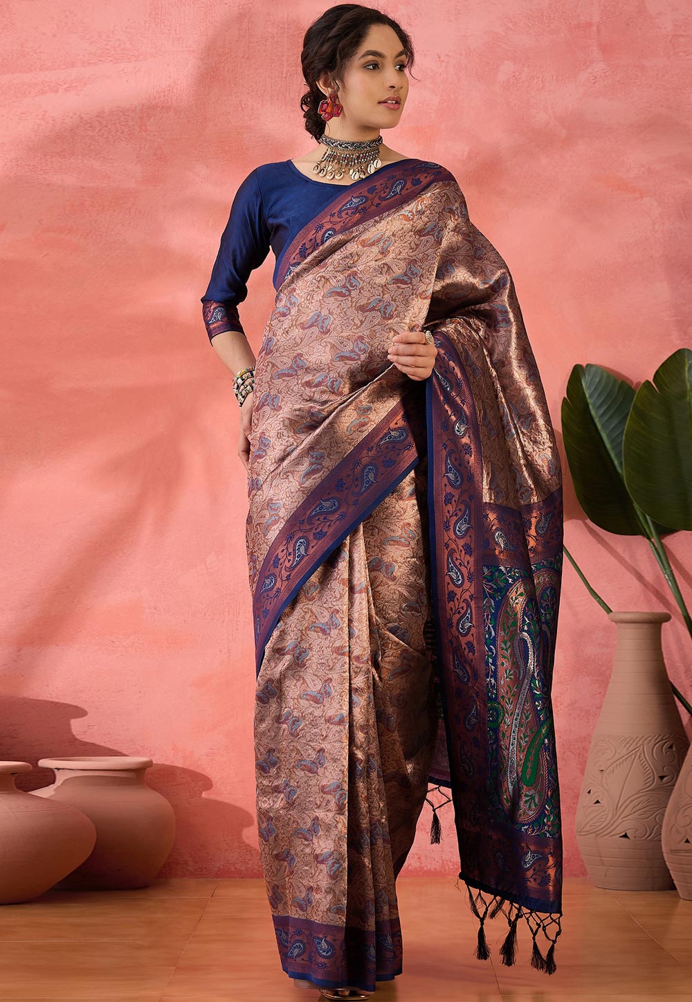 Blue Silk Saree With Blouse 310821