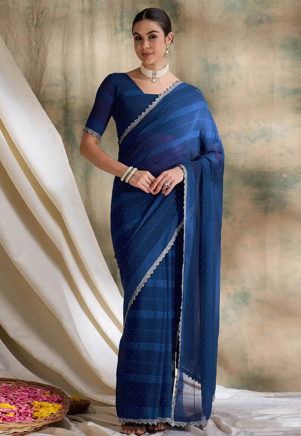 Blue Silk Saree With Blouse 301534